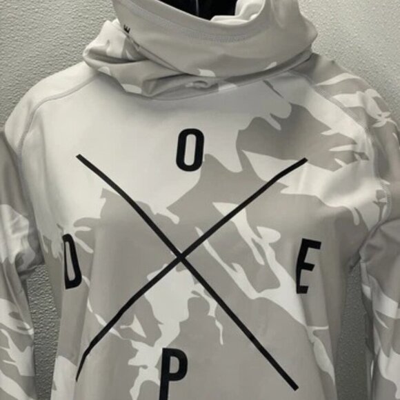 NEW DOPE Womens T-Shirt Grey/White Size S Snuggle 2X Camo Turtleneck Long Sleeve - Picture 12 of 12
